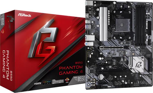 ASRock B550 Phantom Gaming 4 ATX Motherboard for AMD AM4 CPUs