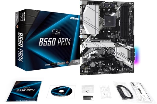 ASRock B550 Pro4 ATX Motherboard for AMD AM4 CPUs