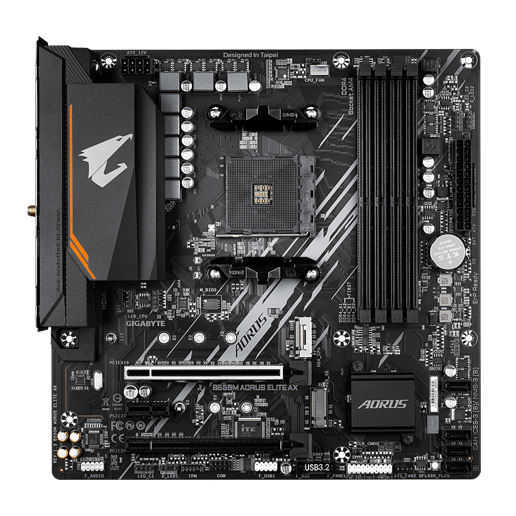 Gigabyte B550M AORUS ELITE AX mATX Motherboard for AMD AM4 CPUs