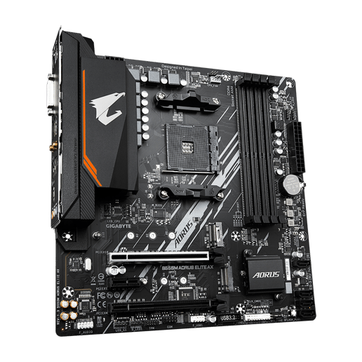 Gigabyte B550M AORUS ELITE AX mATX Motherboard for AMD AM4 CPUs