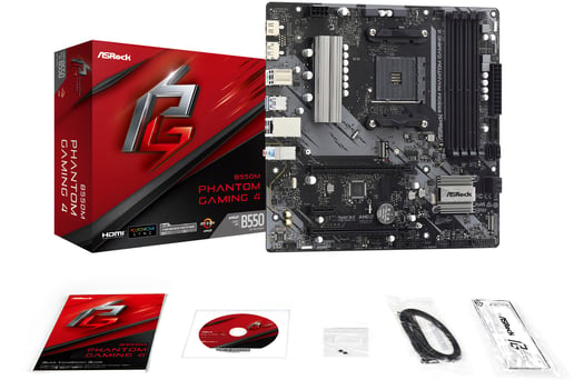ASRock B550M Phantom Gaming 4 mATX Motherboard for AMD AM4 CPUs
