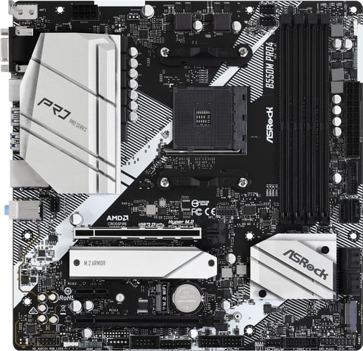 ASRock B550M Pro4 mATX Motherboard for AMD AM4 CPUs