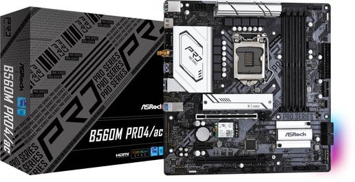 ASRock B560M Pro4/ac mATX Motherboard for Intel LGA1200 CPUs