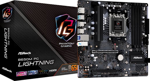 ASRock B650M PG Lightning mATX Motherboard for AMD AM5 CPUs