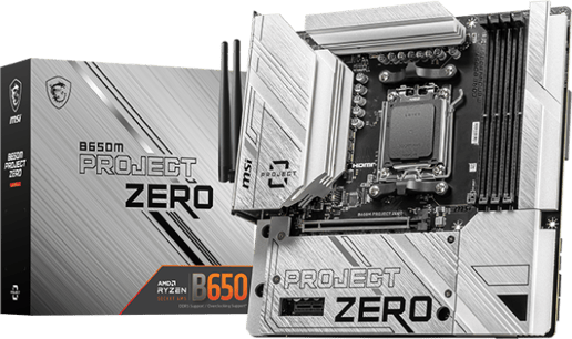 MSI B650M PROJECT ZERO mATX Motherboard for AMD AM5 CPUs