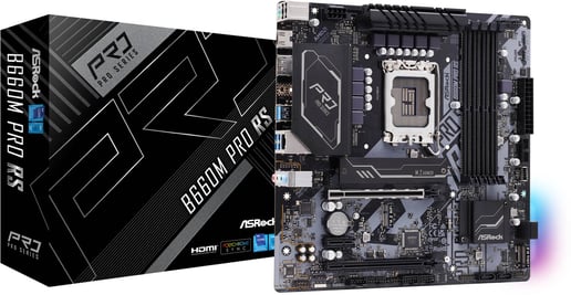 ASRock B660M Pro RS mATX Motherboard for Intel LGA1700 CPUs