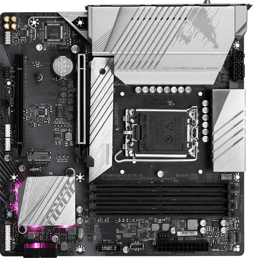 Gigabyte B760M AORUS ELITE AX mATX Motherboard for Intel Socket 1700 CPUs
