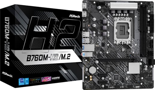 ASRock B760M-H2/M.2 mATX Motherboard for Intel LGA1700 CPUs