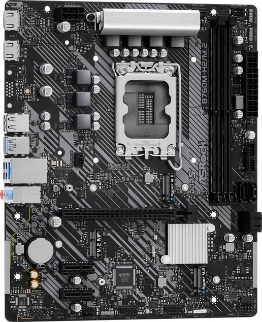 ASRock B760M-H2/M.2 mATX Motherboard for Intel LGA1700 CPUs