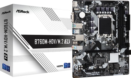 ASRock B760M-HDV/M.2 D4 mATX Motherboard for Intel LGA1700 CPUs