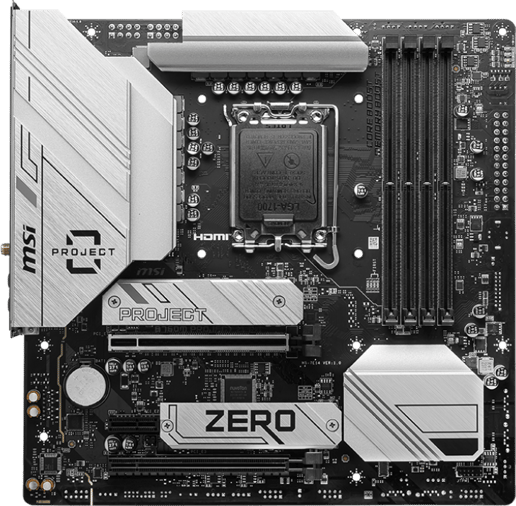 MSI B760M PROJECT ZERO mATX Motherboard for Intel LGA1700 CPUs