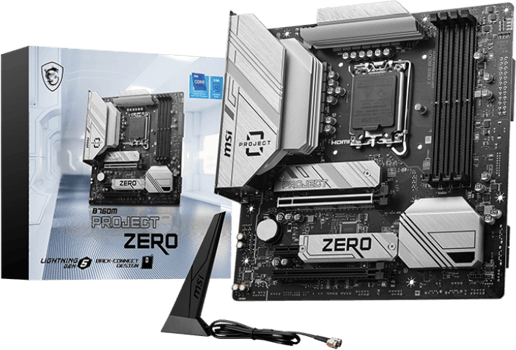 MSI B760M PROJECT ZERO mATX Motherboard for Intel LGA1700 CPUs