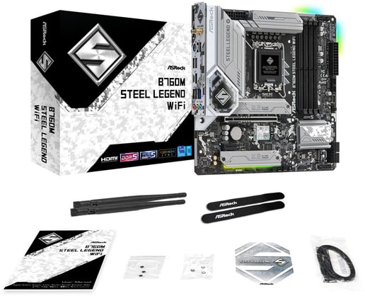 ASRock B760M Steel Legend WiFi mATX Motherboard for Intel LGA1700 CPUs