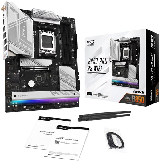 ASRock B850 Pro RS WiFi ATX Motherboard for AMD AM5 CPUs