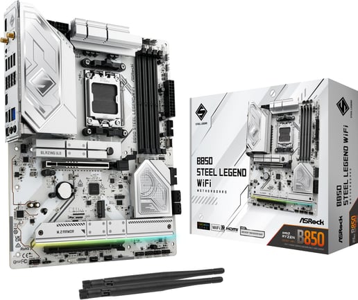 ASRock B850 Steel Legend WiFi ATX Motherboard for AMD AM5 CPUs