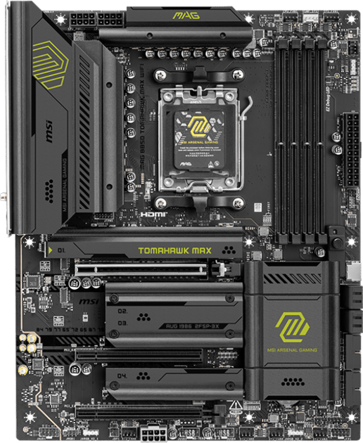 MSI MAG B850 TOMAHAWK MAX WIFI ATX Motherboard for AMD AM5 CPUs