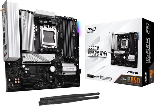 ASRock B850M Pro RS WiFi mATX Motherboard for AMD AM5 CPUs
