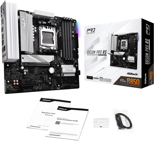 ASRock B850M Pro RS mATX Motherboard for AMD AM5 CPUs