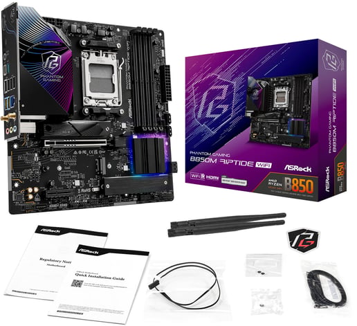 ASRock B850M Riptide WiFi mATX Motherboard for AMD AM5 CPUs