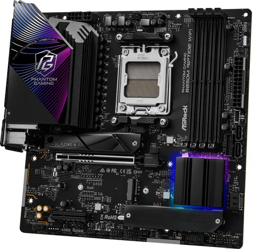 ASRock B850M Riptide WiFi mATX Motherboard for AMD AM5 CPUs
