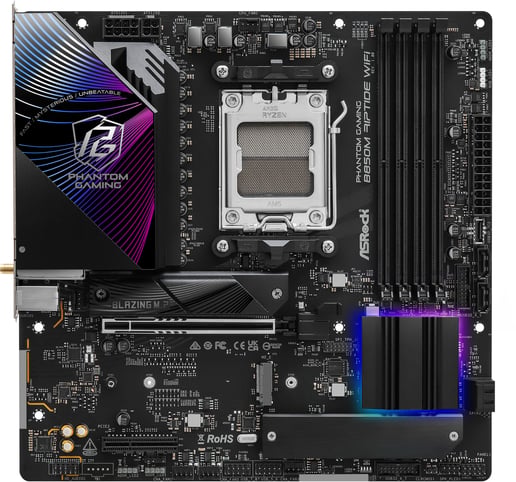 ASRock B850M Riptide WiFi mATX Motherboard for AMD AM5 CPUs