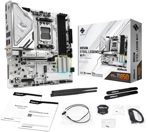 ASRock B850M Steel Legend WiFi mATX Motherboard for AMD AM5 CPUs