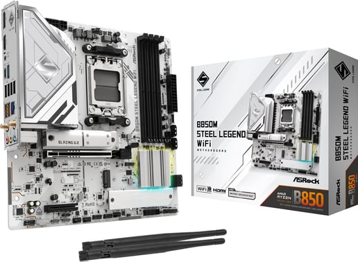 ASRock B850M Steel Legend WiFi mATX Motherboard for AMD AM5 CPUs