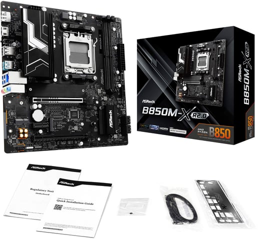 ASRock B850M-X R2.0 mATX Motherboard for AMD AM5 CPUs