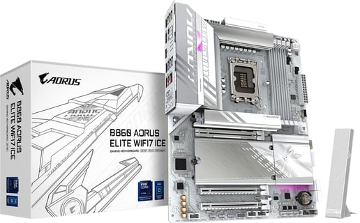 Gigabyte B860 AORUS ELITE WIFI7 ICE ATX Motherboard for Intel LGA1851 CPUs