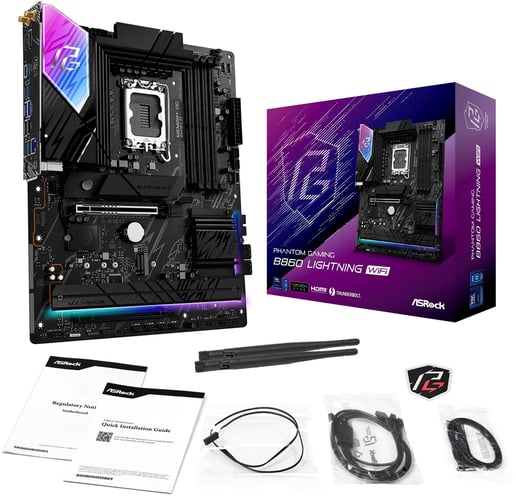 ASRock B860 Lightning WiFi ATX Motherboard for Intel LGA1851 CPUs