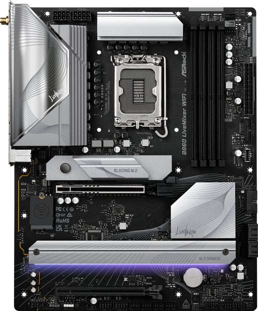 ASRock B860 LiveMixer WiFi ATX Motherboard for Intel LGA1851 CPUs