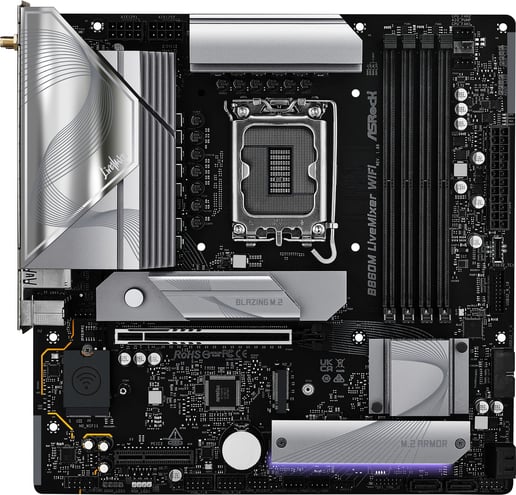 ASRock B860M LiveMixer WiFi mATX Motherboard for Intel LGA1851 CPUs