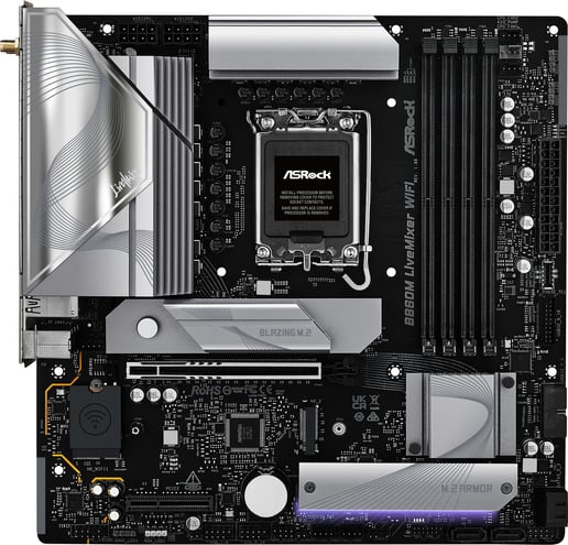 ASRock B860M LiveMixer WiFi mATX Motherboard for Intel LGA1851 CPUs