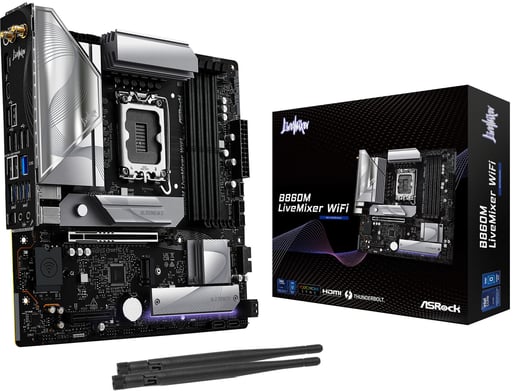 ASRock B860M LiveMixer WiFi mATX Motherboard for Intel LGA1851 CPUs
