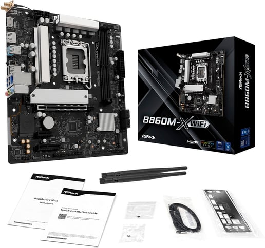 ASRock B860M-X WiFi mATX Motherboard for Intel LGA1851 CPUs