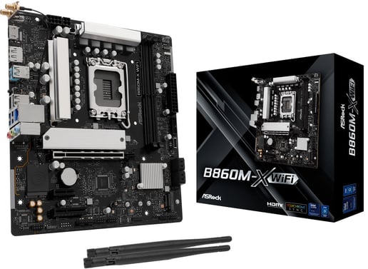 ASRock B860M-X WiFi mATX Motherboard for Intel LGA1851 CPUs