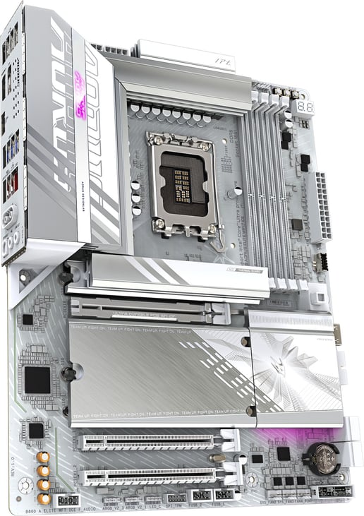 Gigabyte B860 AORUS ELITE WIFI7 ICE ATX Motherboard for Intel LGA1851 CPUs