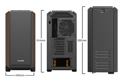 Be Quiet! Silent Base 601 Window Mid Tower Gaming Case - Orange 