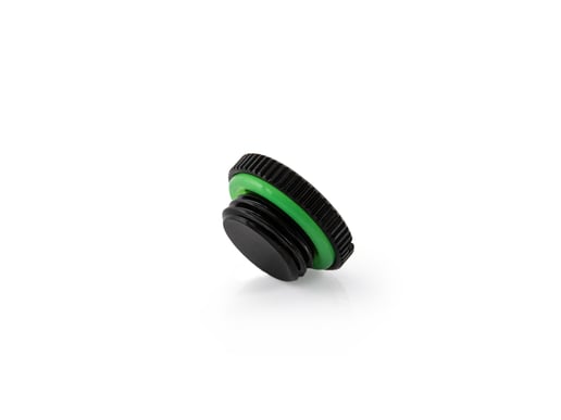 Bitspower G1/4 inch Low-Profile Stop Fitting, Glorious Black, Double Pack