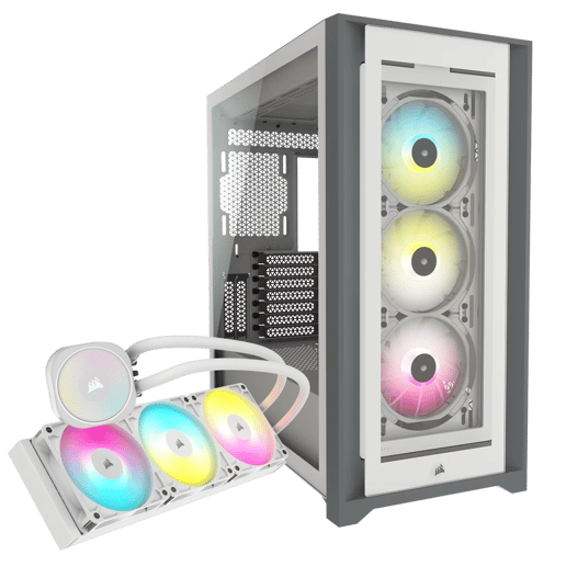 Corsair 5000X Mid Tower & Corsair Nautilus 360 RS AiO White Bundle