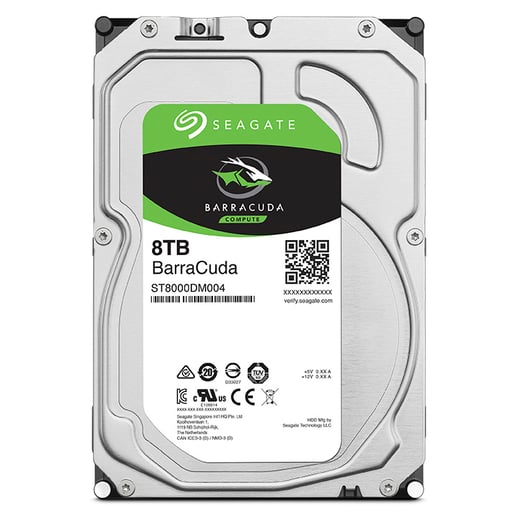 8TB Seagate BarraCuda 3.5" SATA III Hard Drive - 5400RPM, 256MB Cache