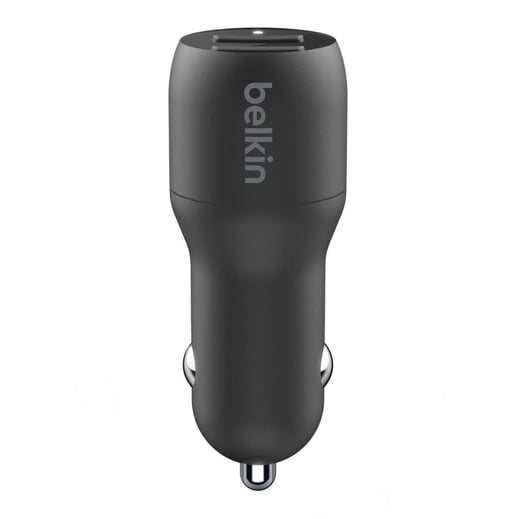 Belkin Boost-Charge Dual USB-A 24W Car Charger with USB-A to Lightning Cable
