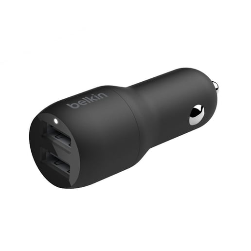 Belkin Boost-Charge Dual USB-A 24W Car Charger with USB-A to Lightning Cable