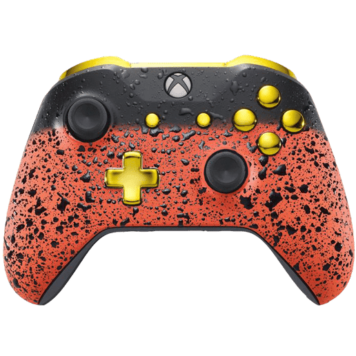 Custom Controllers UK Xbox One S Controller - 3D Orange Shadow Edition, Gold Highlights