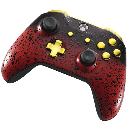 Custom Controllers UK Xbox One S Controller - 3D Red Shadow Edition, Gold Highlights