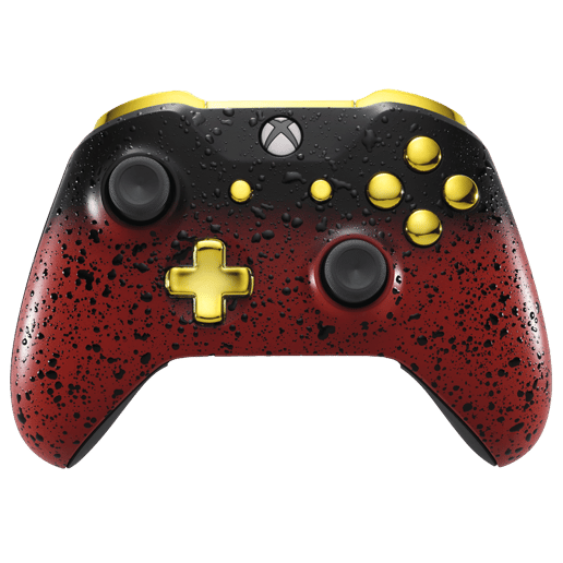 Custom Controllers UK Xbox One S Controller - 3D Red Shadow Edition, Gold Highlights