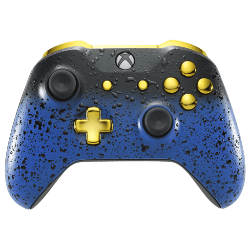 Custom Controllers UK Xbox One S Controller - 3D Blue Shadow Edition, Gold Highlights