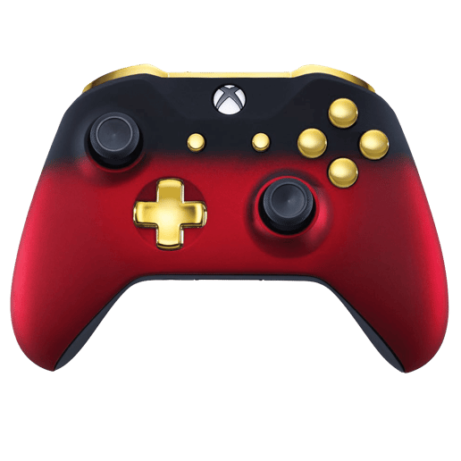 Custom Controllers UK Xbox One S Controller - Red Shadow Edition, Gold Highlights