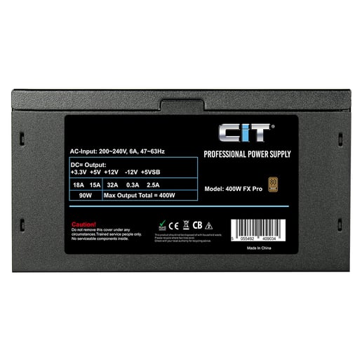 400W CiT FX Pro 80 Plus Bronze PSU