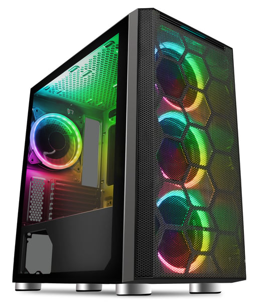 CiT Air Mid Tower Gaming Case - Black USB 3.0
